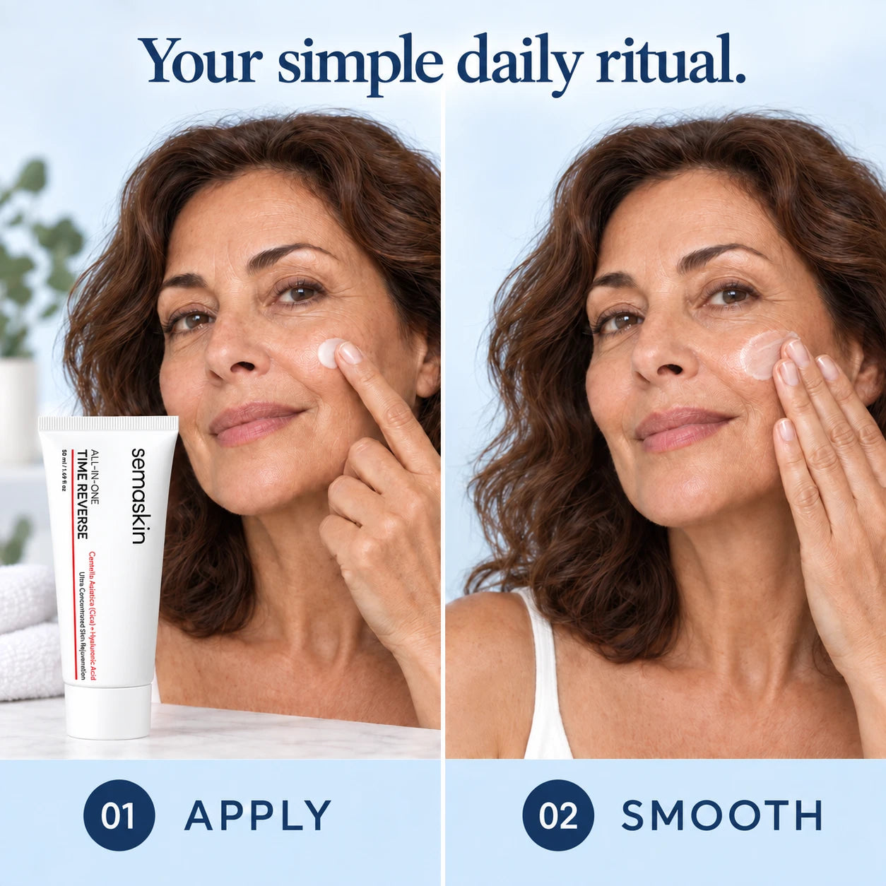 Applying and smoothing Time Reverse cream
